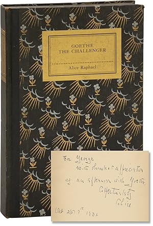 Goethe The Challenger (First Edition, Association Copy, inscribed to George Middleton)