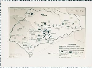 Landkarten Ansichtskarte / Postkarte Sachsen, Dresden, Gera, Zschopau, Lausitz, Thüringen, Bayern...