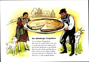 Künstler Ansichtskarte / Postkarte Der Altenborger Zeegenkse, Altenburger Ziegenkäse