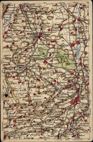 Landkarten Ansichtskarte / Postkarte Altenburg, Meuselwitz, Lucka, Groitzsch