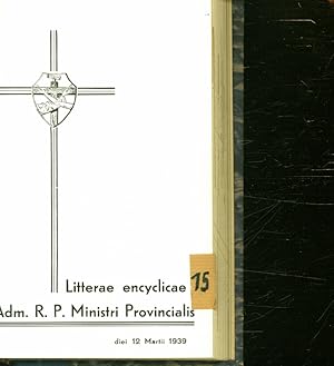 Bild des Verkufers fr Litterae encyclicae Adm. R. P. Provincialis 12 mars 1939. zum Verkauf von Antiquariat Bookfarm
