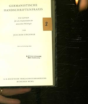 Imagen del vendedor de Germanistische Handschriftenpraxis. Ein Lehrbuch fr die Studierenden der deutschen Philologie. Mit 12 Schriftproben. a la venta por Antiquariat Bookfarm