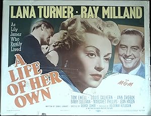 Seller image for A Life of Her Own Lobby Title Card 1950 Lana Turner, Ray Milland for sale by AcornBooksNH