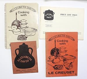 Seller image for A small collection of Elizabeth David Booklets from the late 1960's. Includes Cooking with Le Creuset x 2 , Elizabeth David Kitchen Utensils 1968-9 and a Signed Dried Herbs, Aromatics and Condiments for sale by Lasting Words Ltd