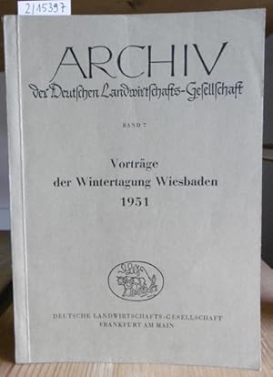 Bild des Verkufers fr Vortrge der Wintertagung Wiesbaden 1951. zum Verkauf von Versandantiquariat Trffelschwein