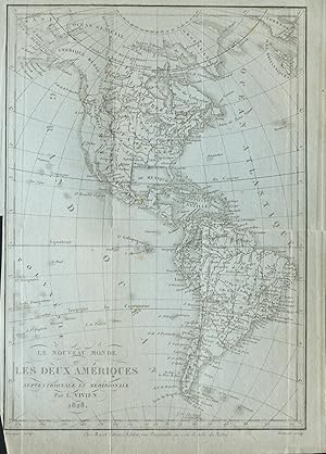 Le Nouveau Monde Ou Les Deux Amériques Septentrionale et Méridionale. Original copper Engraving