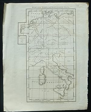 Reduced Index to Chauchard's Maps. Original copper Engraving