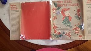 Seller image for THE REAL SANTA CLAUS BY MARGUERITE WALTERS, ILLUSTRATED BOLDLY BY MEG WOHLBERG IN COLOR DUSTJACKET, 1950 ON TITLE PG, 1ST EDITION, ,Scarce Christmas title! Why R there So Many Santa Clauses & which is the Real 1 ? Little Jerry & His Dog Scrubby, wanted a Sled for Christmas - he wanted to ask Santa for it. Which one? for sale by Bluff Park Rare Books