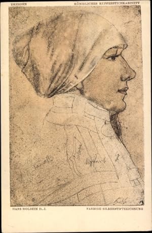 Künstler Ansichtskarte / Postkarte Holbein, Hans d. J., Portrait einer Frau