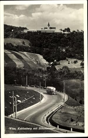 Ansichtskarte / Postkarte Wien 19. Döbling Österreich, Kahlenberg mit Höhenstraße, Reisebus