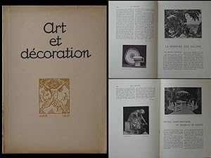 ART ET DECORATION JUIN 1921 PIERRE DARIEL, PAUL FOLLOT, WEDGWOOD, BOUTET MONVEL