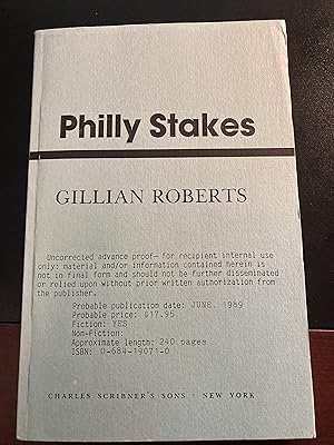 Philly Stakes, ("Amanda Pepper" Mystery Series #2"), Uncorrected Advance Proof, First Edition, New