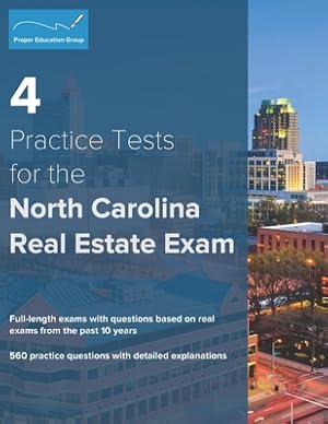 Immagine del venditore per 4 Practice Tests for the North Carolina Real Estate Exam: 560 Practice Questions with Detailed Explanations (Paperback or Softback) venduto da BargainBookStores