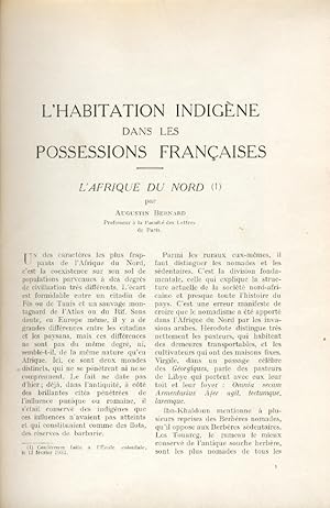 L'Habitation Indigène dans les Possessions Françaises