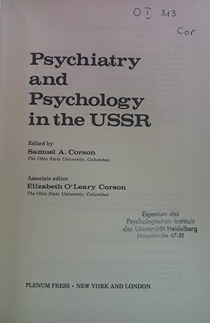Image du vendeur pour Psychiatry and Psychology in the USSR. mis en vente par books4less (Versandantiquariat Petra Gros GmbH & Co. KG)