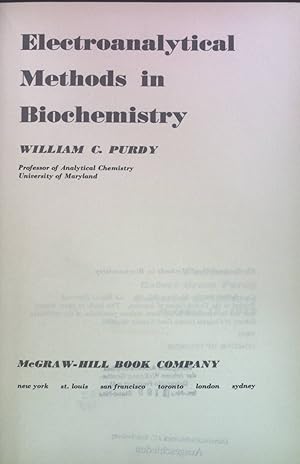 Image du vendeur pour Electroanalytical Methods in Biochemistry. mis en vente par books4less (Versandantiquariat Petra Gros GmbH & Co. KG)