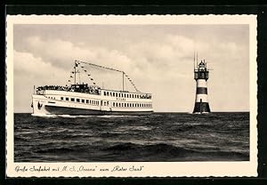 Bild des Verkufers fr Ansichtskarte Passagierschiff M. S. Oceana fhrt zum Leuchtturm Roter Sand zum Verkauf von Bartko-Reher