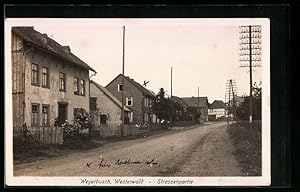 Ansichtskarte Weyerbusch /Westerwald, Strassenpartie mit Fachwerkhaus