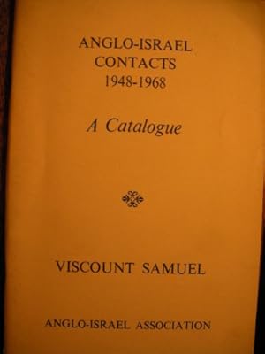 Bild des Verkufers fr Anglo-Israel Contacts, 1948-68 zum Verkauf von WeBuyBooks