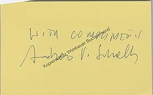 Bild des Verkufers fr Original Autogramme Andrew V. Schally & Dudley Herschbach Nobelpreis 1988 und 1986 Nobel Prize /// Autogramm Autograph signiert signed signee zum Verkauf von Antiquariat im Kaiserviertel | Wimbauer Buchversand