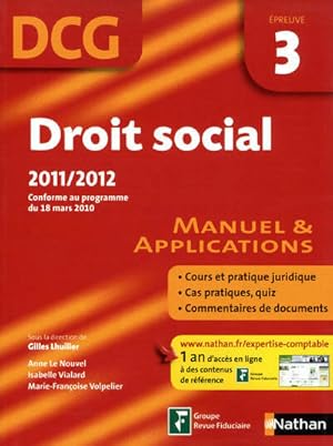 Droit social épreuve 3 DCG 11 - Gilles Lhuilier