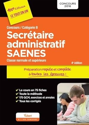 Seller image for Concours secr?taire administratif et saenes - cat?gorie b - pr?paration rapide et compl?te ? toutes les ?preuves : Concours 2016 - Marc Doucet for sale by Book Hmisphres