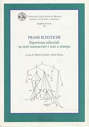 Prassi ecdotiche. Esperienze editoriali sui testi manoscritti e testi a stampa