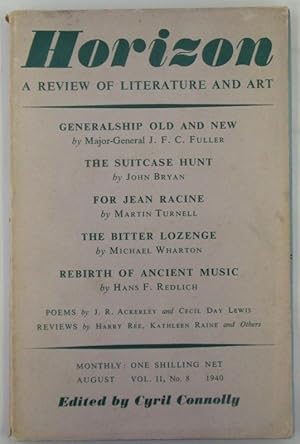 Image du vendeur pour Horizon. A Review of Literature and Art. August 1940 mis en vente par Mare Booksellers ABAA, IOBA