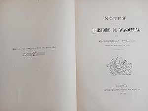 Imagen del vendedor de NOTES POUR SERVIR A L'HISTOIRE DE WASQUEHAL a la venta por Librairie RAIMOND