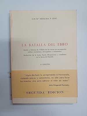 Bild des Verkufers fr La Batalla del Ebro. Asedio y defensa de Villalba de los Arcos en sus aspectos militar, econmico, demogrfico y urbanstico. Reduccin de la bolsa Fayn-Mequinenza y combates en la Sierra de Pndols zum Verkauf von Stock Llibres