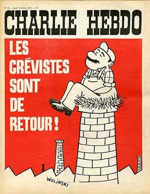 "CHARLIE HEBDO N°12 du 8/2/1971" WOLINSKI : LES GRÉVISTES SONT DE RETOUR !