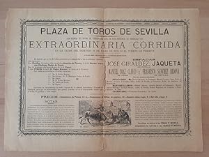 [Cartel]. Plaza de Toros de Sevilla, 1879. José Giraldez Jaqueta - Manuel Díaz Lavi - Francisco S...