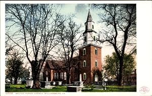 Bild des Verkufers fr Ansichtskarte / Postkarte Williamsburg Virginia USA, Bruton Parish Church zum Verkauf von akpool GmbH