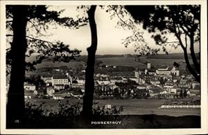 Ansichtskarte / Postkarte Porrentruy Kanton Jura Schweiz, Durchblick zum Ort