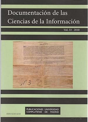 Bild des Verkufers fr Documentacin de las Ciencias de la Informacin . zum Verkauf von Librera Astarloa