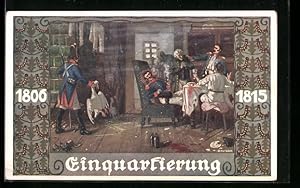 Seller image for Knstler-Ansichtskarte Ernst Kutzer: Franz. Soldaten bei der Einquartierung for sale by Bartko-Reher