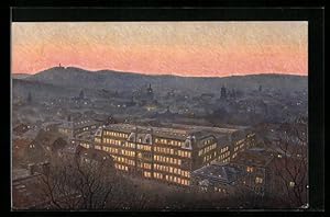 Bild des Verkufers fr Ansichtskarte Stuttgart, Gebude des Allgemeinen Deutschen Versicherungs-Vereins a. G. am Abend zum Verkauf von Bartko-Reher