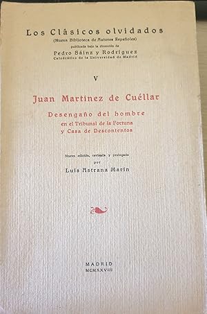 Immagine del venditore per DESENGAO DEL HOMBRE EN EL TRIBUNAL DE LA FORTUNA Y CASA DE DESCONTENTOS. venduto da Libreria Lopez de Araujo