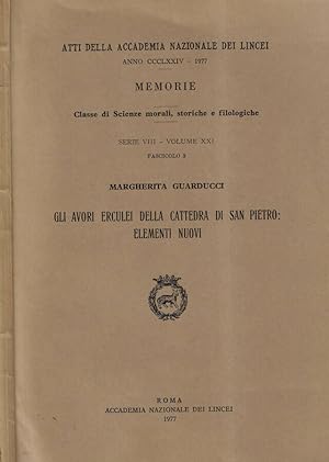 Bild des Verkufers fr Gli avori erculei della cattedra di San Pietro: elementi nuovi zum Verkauf von Biblioteca di Babele