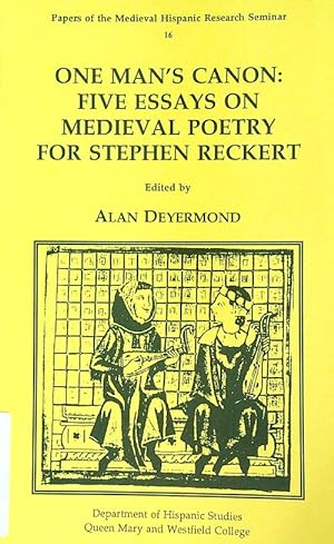 Image du vendeur pour One man's canon: five essays on medieval poetry for Stephen Reckert mis en vente par Librodifaccia