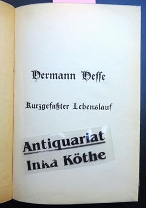 Kurzgefasster Lebenslauf - 1929 - Diese im Jahre 1925 geschriebene und in der "Neuen Rundschau" v...