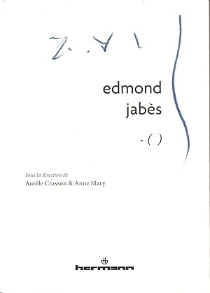 Bild des Verkufers fr Edmond Jabs . ( ) zum Verkauf von Librairie Les Autodidactes - Aichelbaum