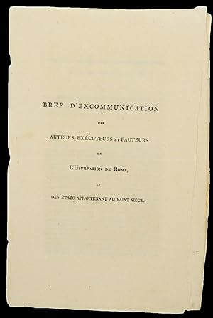 Napoleon Bonaparte's Excommunication Order Issued by Pope Pius VII