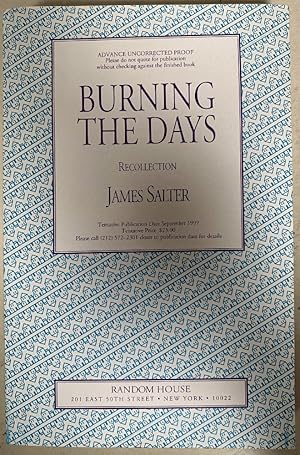 Imagen del vendedor de Burning the Days Recollection a la venta por Chaparral Books