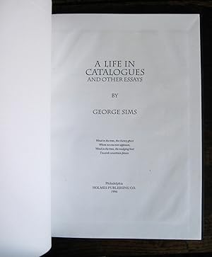 A Life in Catalogues and other essays - author's corrected proofs