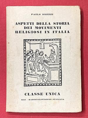 Imagen del vendedor de Aspetti della Storia dei Movimenti Religiosi in Italia. a la venta por Plurabelle Books Ltd