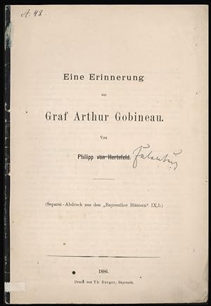 Eine Erinnerung an Graf Arthur Gobineau von Philipp von Hertefeld.