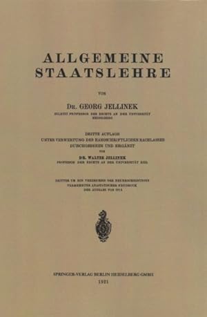 Seller image for Allgemeine Staatslehre -Language: german for sale by GreatBookPrices