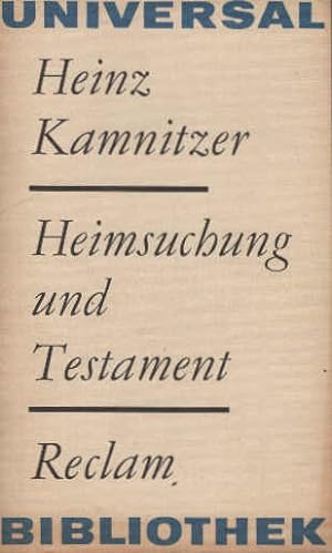 Imagen del vendedor de Heimsuchung und Testament. a la venta por Schrmann und Kiewning GbR