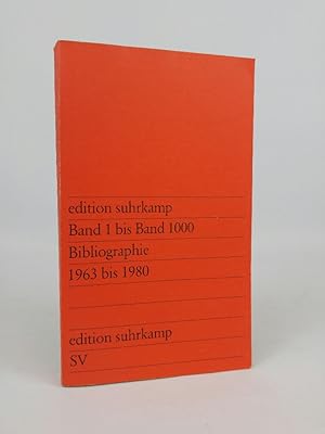 Bild des Verkufers fr Edition Suhrkamp, Edition Suhrkamp Band 1 bis Band 1000 Bibliographie 1963 bis 1980 zum Verkauf von ANTIQUARIAT Franke BRUDDENBOOKS